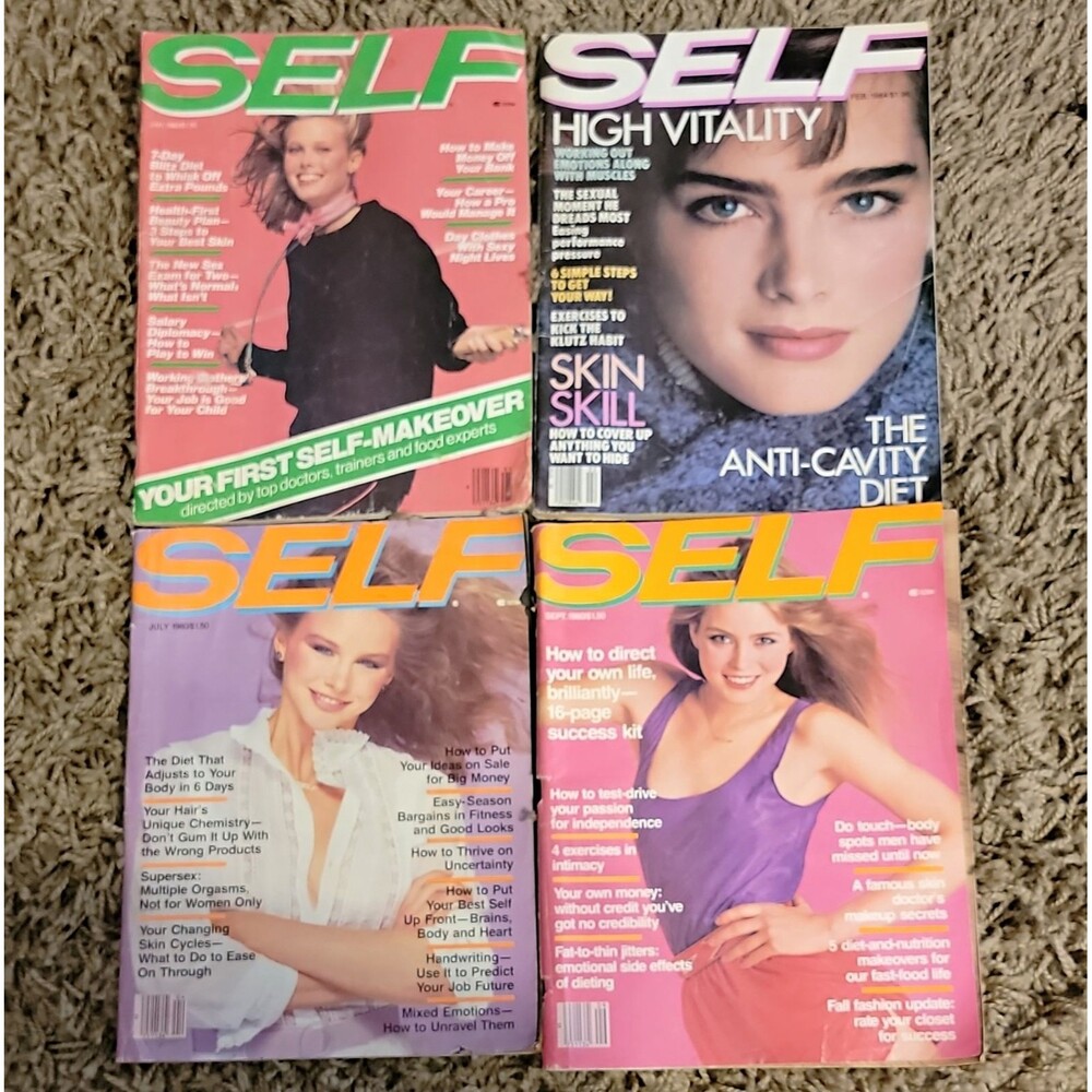 SELF Magazine Lot January/Feb/July/September 1980 Illustrated English Beauty